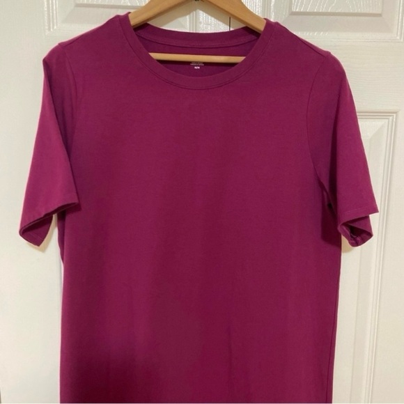 Eileen Fisher 100% Pima Cotton Stretch Jersey Crew Neck Dress Medium - Picture 6 of 9